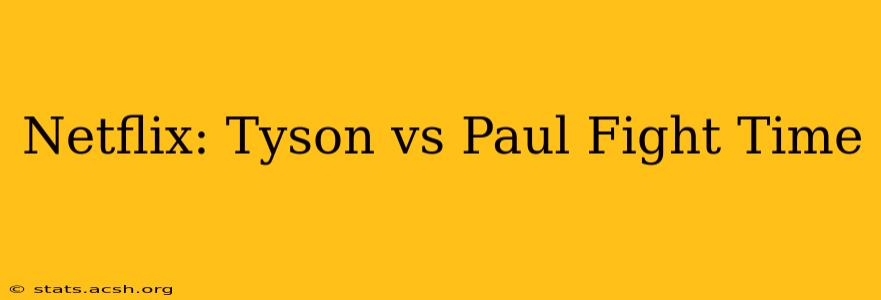 Netflix: Tyson vs Paul Fight Time