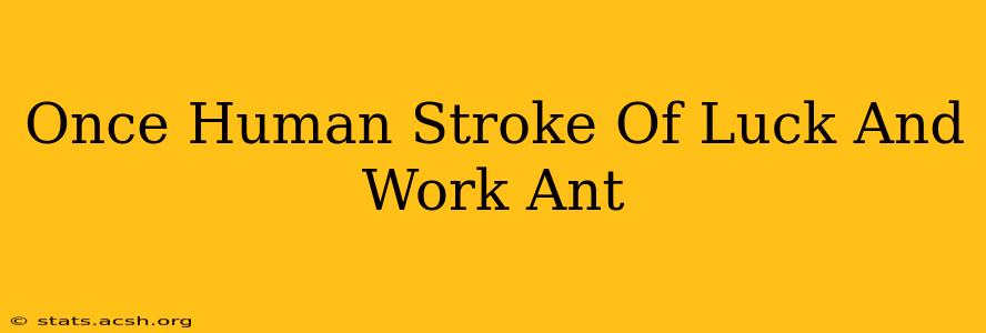 Once Human Stroke Of Luck And Work Ant