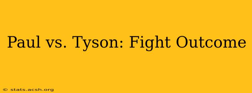 Paul vs. Tyson: Fight Outcome