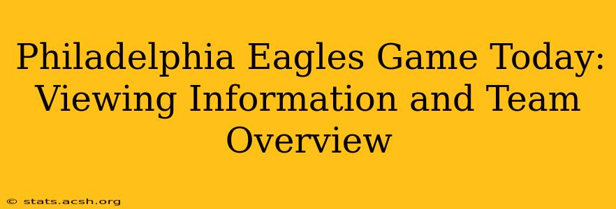 Philadelphia Eagles Game Today: Viewing Information and Team Overview