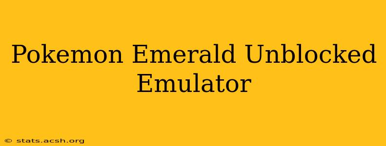 Pokemon Emerald Unblocked Emulator