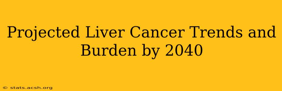 Projected Liver Cancer Trends and Burden by 2040