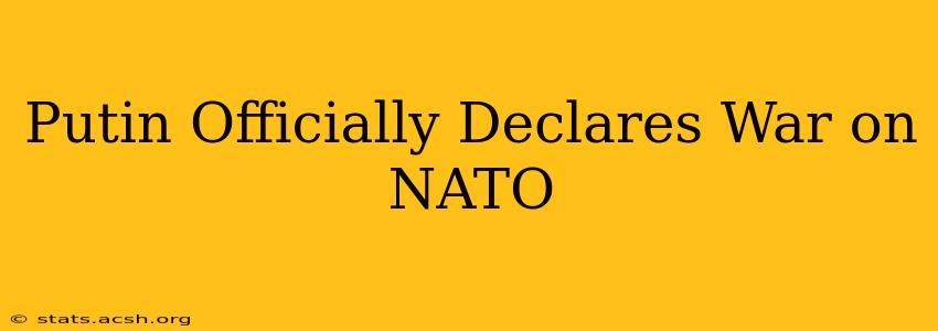 Putin Officially Declares War on NATO