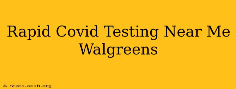 Rapid Covid Testing Near Me Walgreens