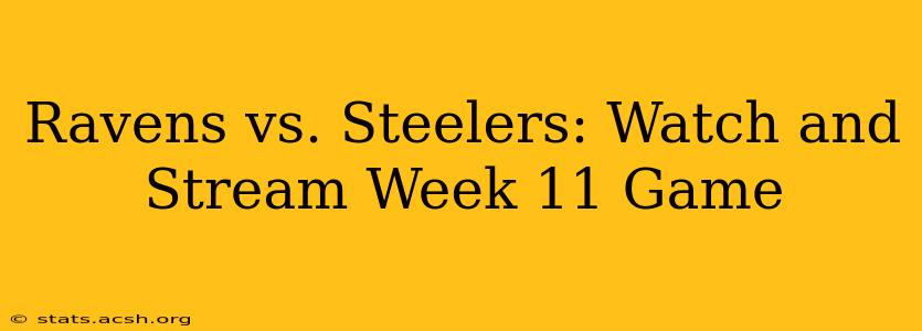 Ravens vs. Steelers: Watch and Stream Week 11 Game