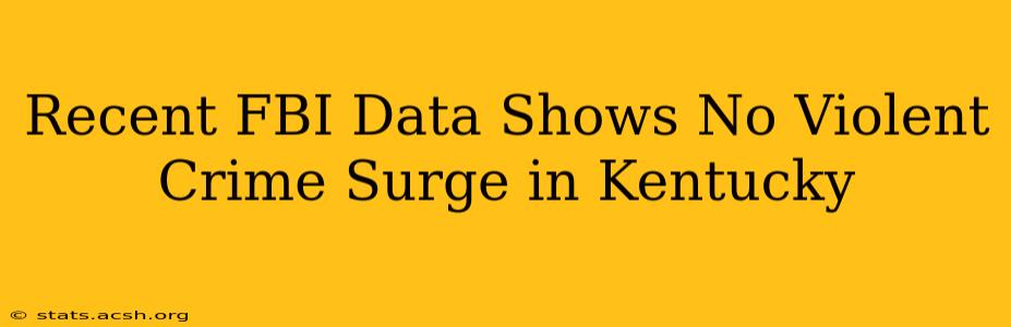 Recent FBI Data Shows No Violent Crime Surge in Kentucky