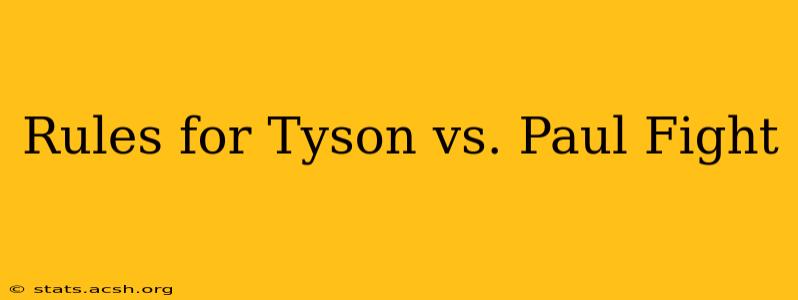 Rules for Tyson vs. Paul Fight