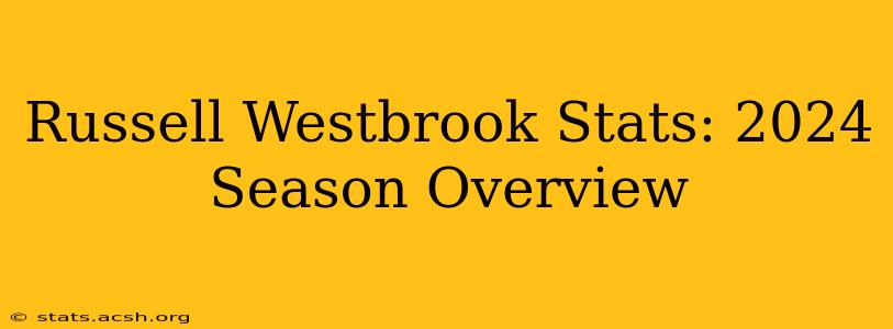 Russell Westbrook Stats: 2024 Season Overview