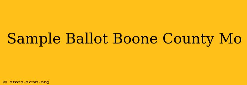 Sample Ballot Boone County Mo