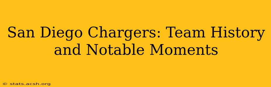 San Diego Chargers: Team History and Notable Moments