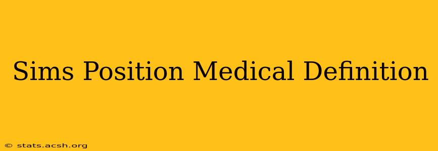 Sims Position Medical Definition