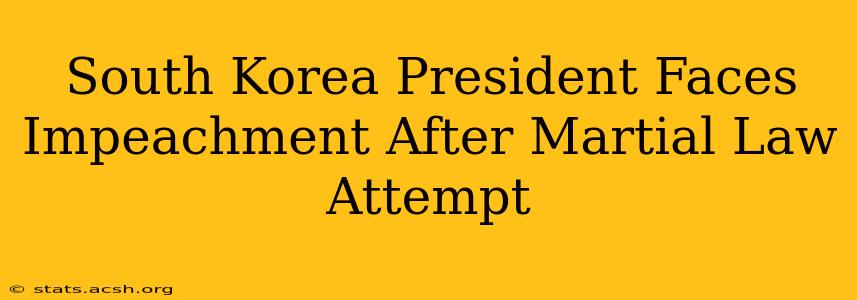 South Korea President Faces Impeachment After Martial Law Attempt