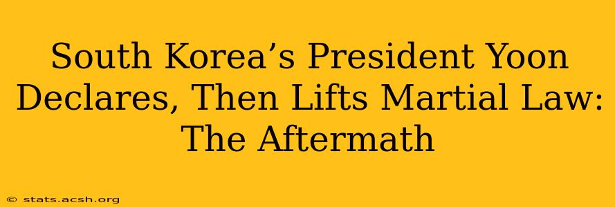 South Korea’s President Yoon Declares, Then Lifts Martial Law: The Aftermath