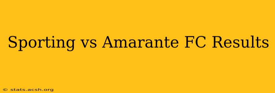 Sporting vs Amarante FC Results