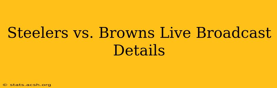 Steelers vs. Browns Live Broadcast Details