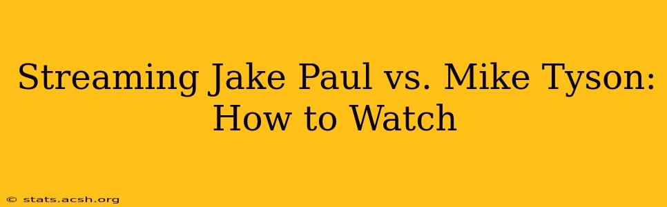 Streaming Jake Paul vs. Mike Tyson: How to Watch