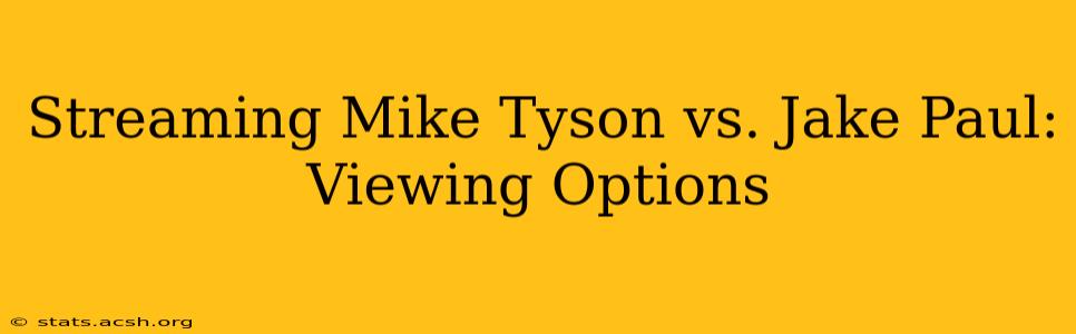 Streaming Mike Tyson vs. Jake Paul: Viewing Options