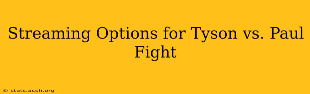 Streaming Options for Tyson vs. Paul Fight