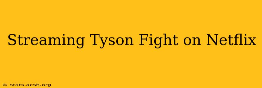 Streaming Tyson Fight on Netflix