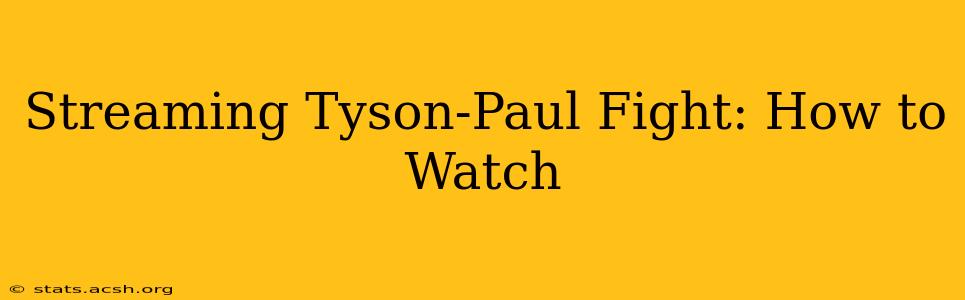 Streaming Tyson-Paul Fight: How to Watch