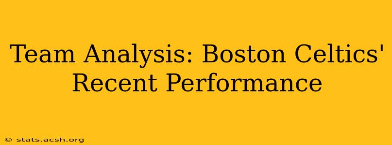 Team Analysis: Boston Celtics' Recent Performance