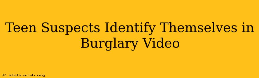 Teen Suspects Identify Themselves in Burglary Video