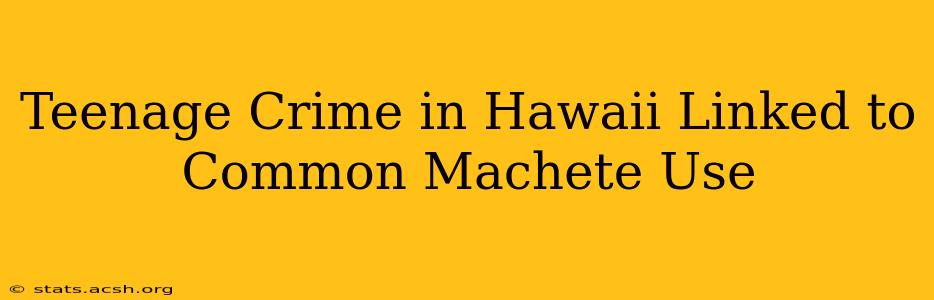 Teenage Crime in Hawaii Linked to Common Machete Use