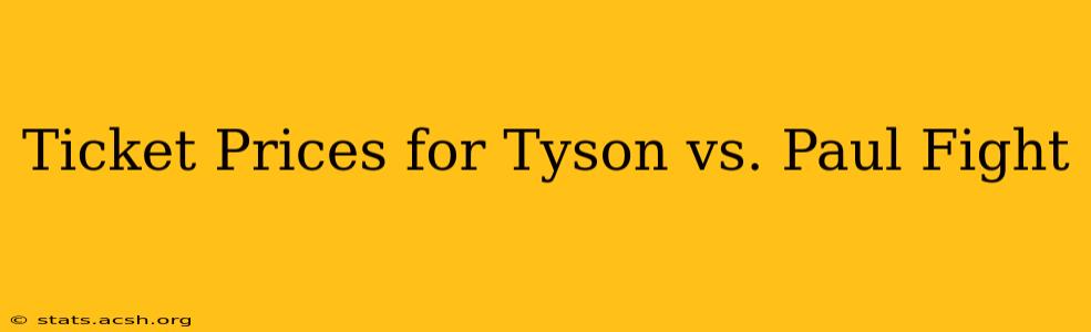 Ticket Prices for Tyson vs. Paul Fight