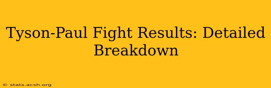 Tyson-Paul Fight Results: Detailed Breakdown