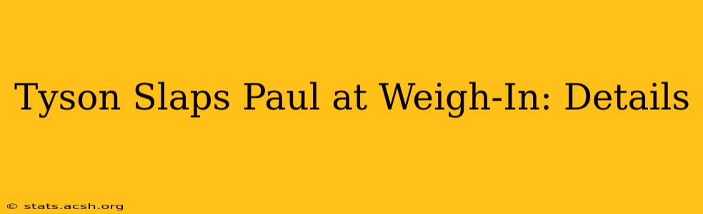 Tyson Slaps Paul at Weigh-In: Details