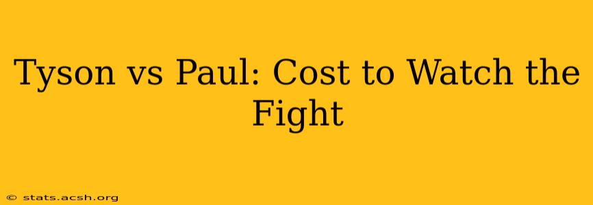 Tyson vs Paul: Cost to Watch the Fight