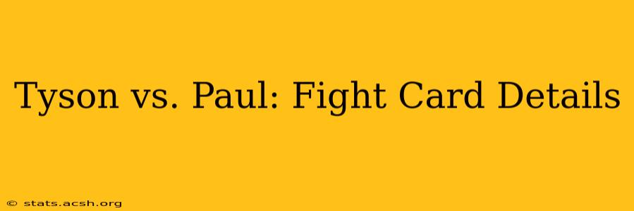 Tyson vs. Paul: Fight Card Details