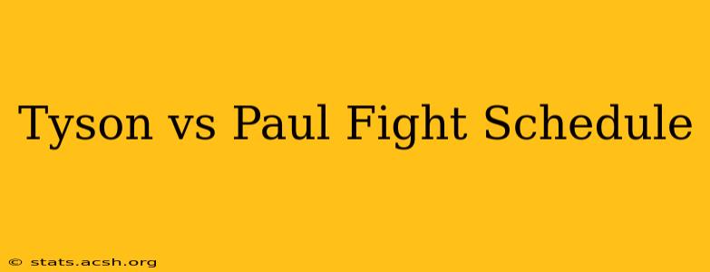 Tyson vs Paul Fight Schedule