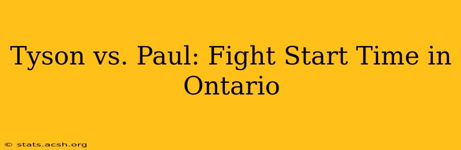 Tyson vs. Paul: Fight Start Time in Ontario