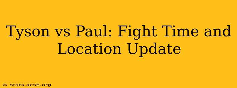 Tyson vs Paul: Fight Time and Location Update