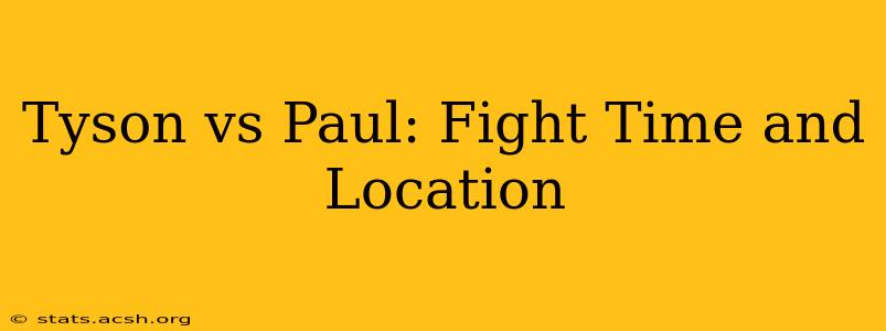 Tyson vs Paul: Fight Time and Location