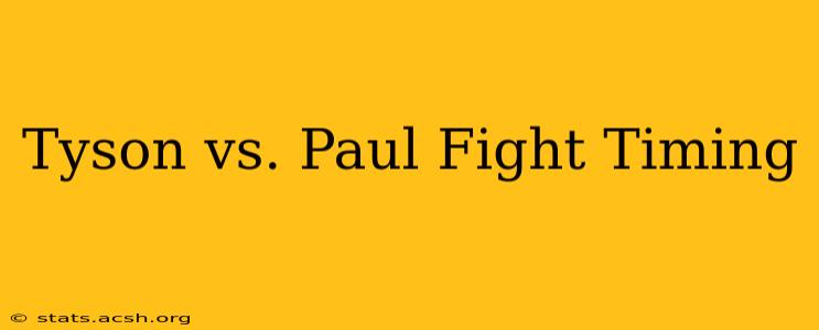 Tyson vs. Paul Fight Timing