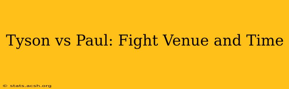 Tyson vs Paul: Fight Venue and Time