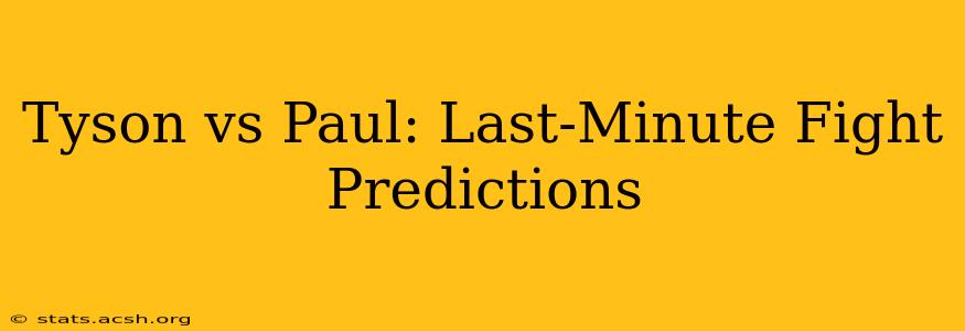 Tyson vs Paul: Last-Minute Fight Predictions