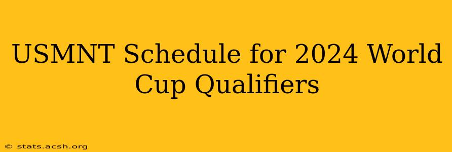 USMNT Schedule for 2024 World Cup Qualifiers