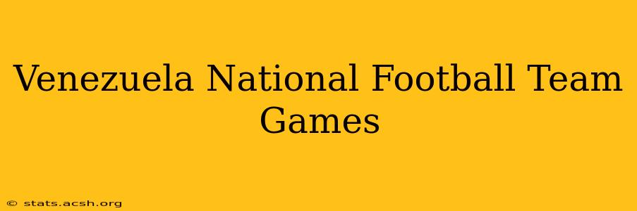 Venezuela National Football Team Games