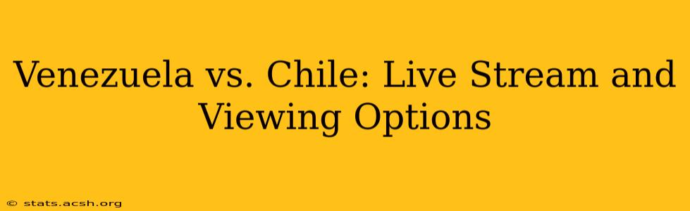 Venezuela vs. Chile: Live Stream and Viewing Options