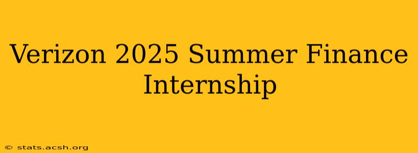 Verizon 2025 Summer Finance Internship