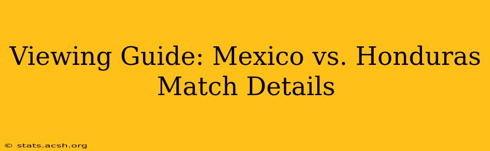 Viewing Guide: Mexico vs. Honduras Match Details