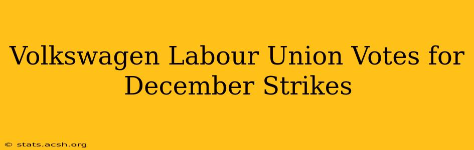 Volkswagen Labour Union Votes for December Strikes