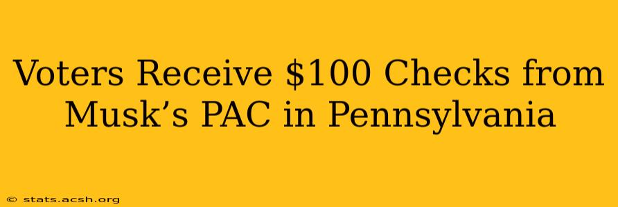 Voters Receive $100 Checks from Musk’s PAC in Pennsylvania