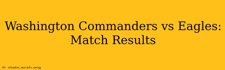 Washington Commanders vs Eagles: Match Results