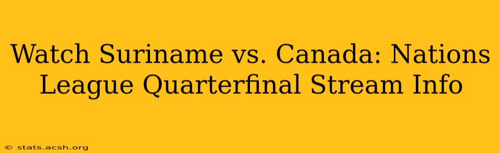 Watch Suriname vs. Canada: Nations League Quarterfinal Stream Info