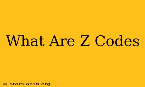 What Are Z Codes