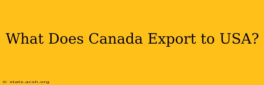 What Does Canada Export to USA?